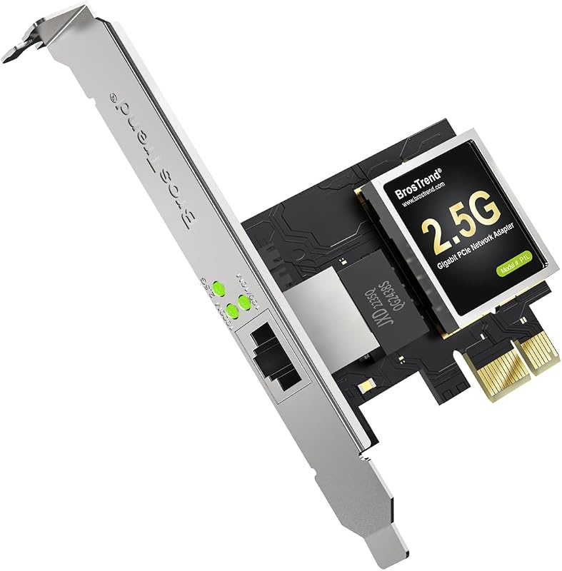 Tarjeta de red PCIe de 2,5 Gb Linux para PC compatible con Ubuntu, Mint, Kali | Tarjeta PCI Express Ethernet con soporte de perfil extra bajo, NIC para Debian Fedora Windows, etc. Admite todas las arquitecturas de Linux