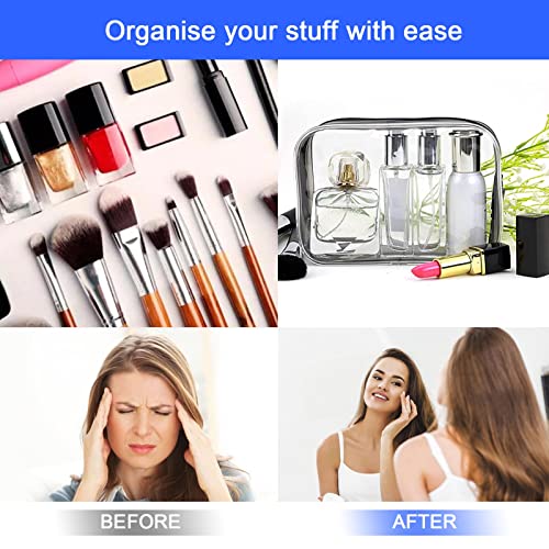 AWAVM Clear Travel Toiletries Bag 3 PCS Portable Waterproof Toiletry Bags for Women and Men Clear Makeup Bags PVC Cosmetic Bag Travel Accessories Wash Bag for Travelling and Holiday - Image 4