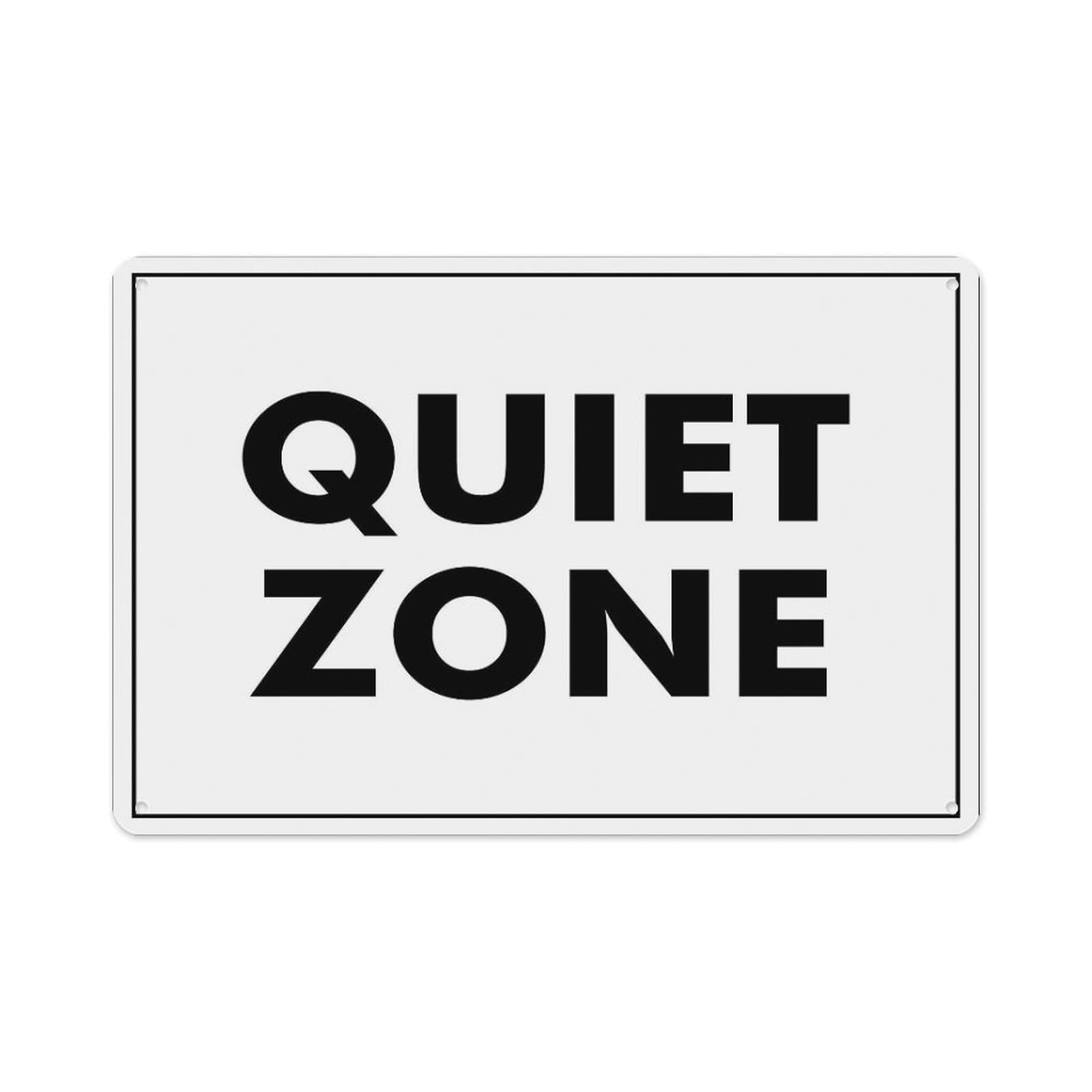 peiyeety Quiet Zone Sign Aluminum Tin Warning Signs for Home Outdoor Garden 8X12 Inches