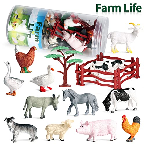 FLORMOON 12 Stück Mini Bauernhoftiere Figuren, realistische Tierspielfiguren, Lernspielzeug, Osterei-Füller, Cupcake… – Bild 4