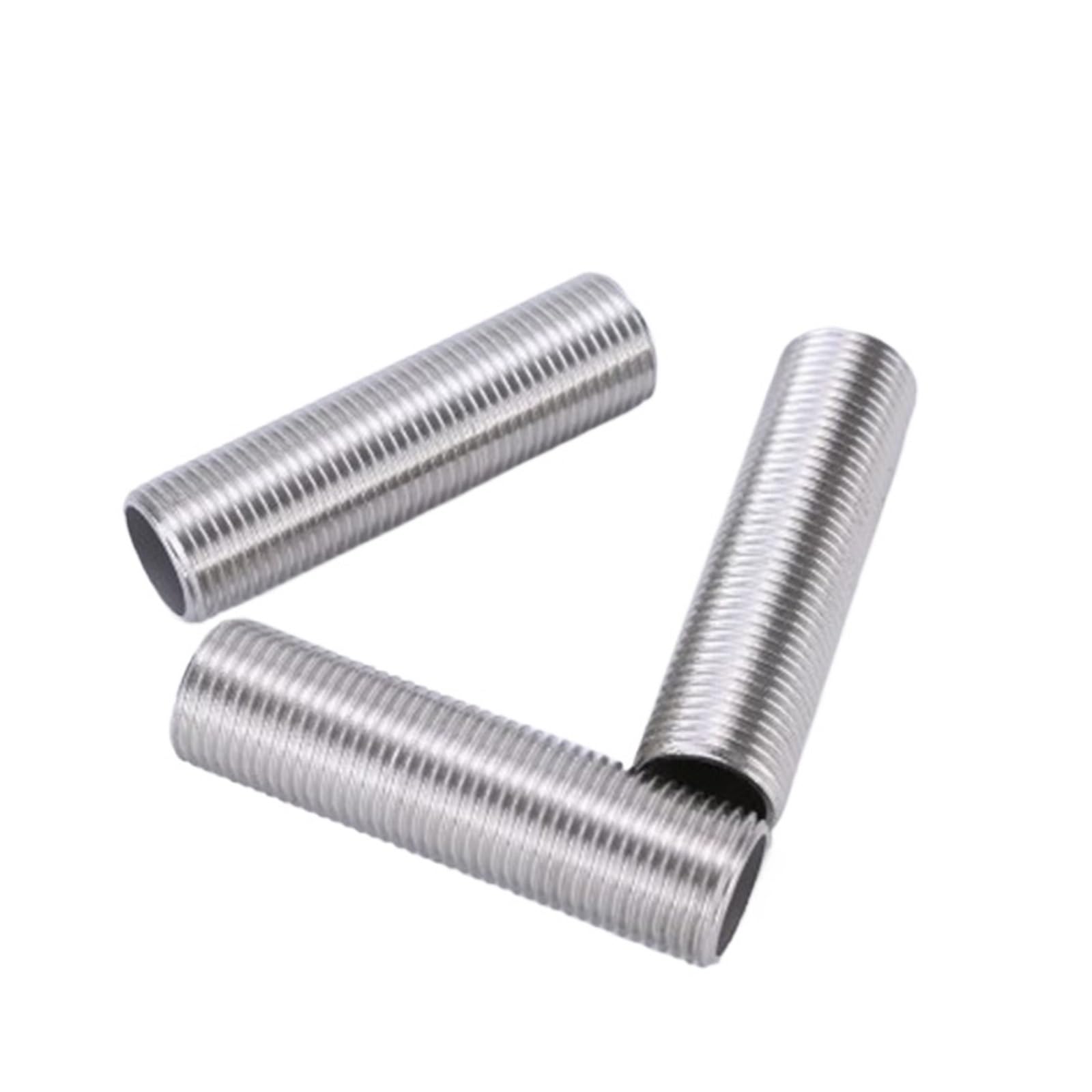 1/8" 1/4" 3/8 1/2" 3/4" 1" BSPP Male Thread 304 Stainless Steel Full Thread Nipple Pipe Fitting Connector Coupler (Length 120mm,1") Barb Fittings