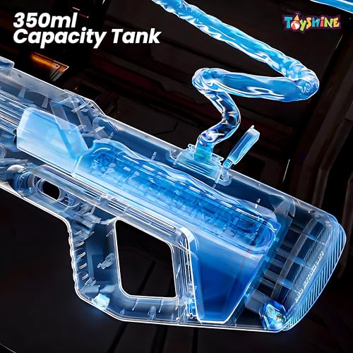 Image of Toyshine Electric Water Holi Gun Toy with 25Ft Range | Automatic Suction Self-Integration | Lights | Rechargeable Battery | 350ml Tank Capacity Perfect for Summer Outdoor Fun - Multi