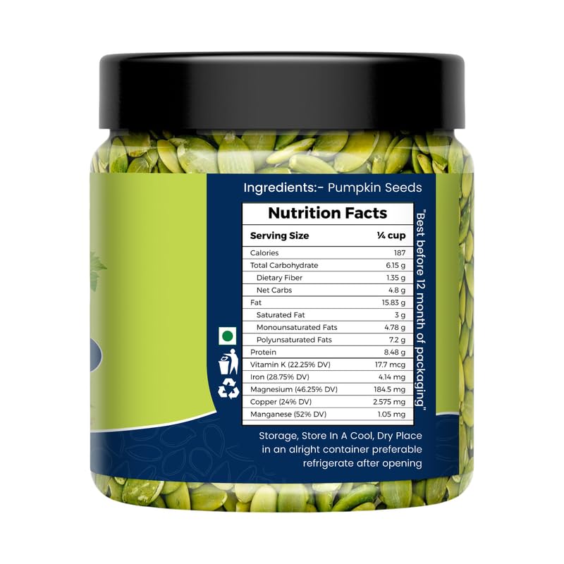 Image of DRY AMRIT Premium Pumpkin Seeds 500 gm | Rich In Protein, Fiber & Nutrition | Jumbo Pumpkin Seeds | Immunity-Boosting | Healthy Diet Snacks | Jar Pack