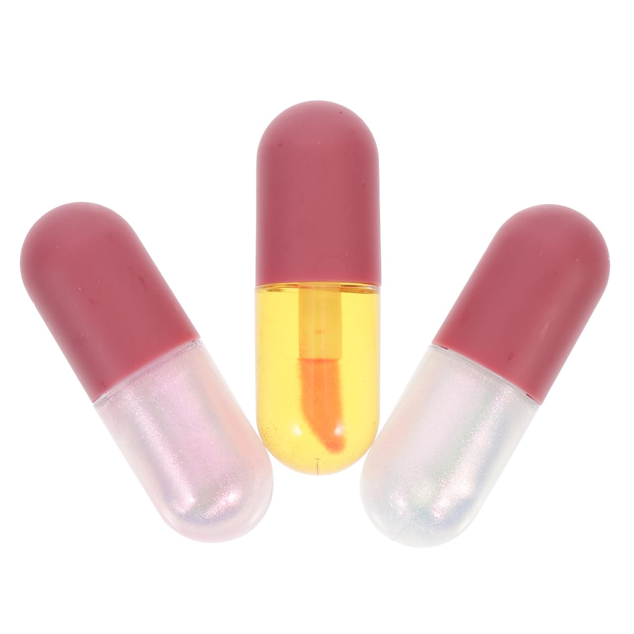 Beavorty Women Lip Oil 3 pcs Lip Plumper Gloss Set Moisturizing Nourishing Care Oils for Dry Lips Portable 2.08 in Tube for Daily Use