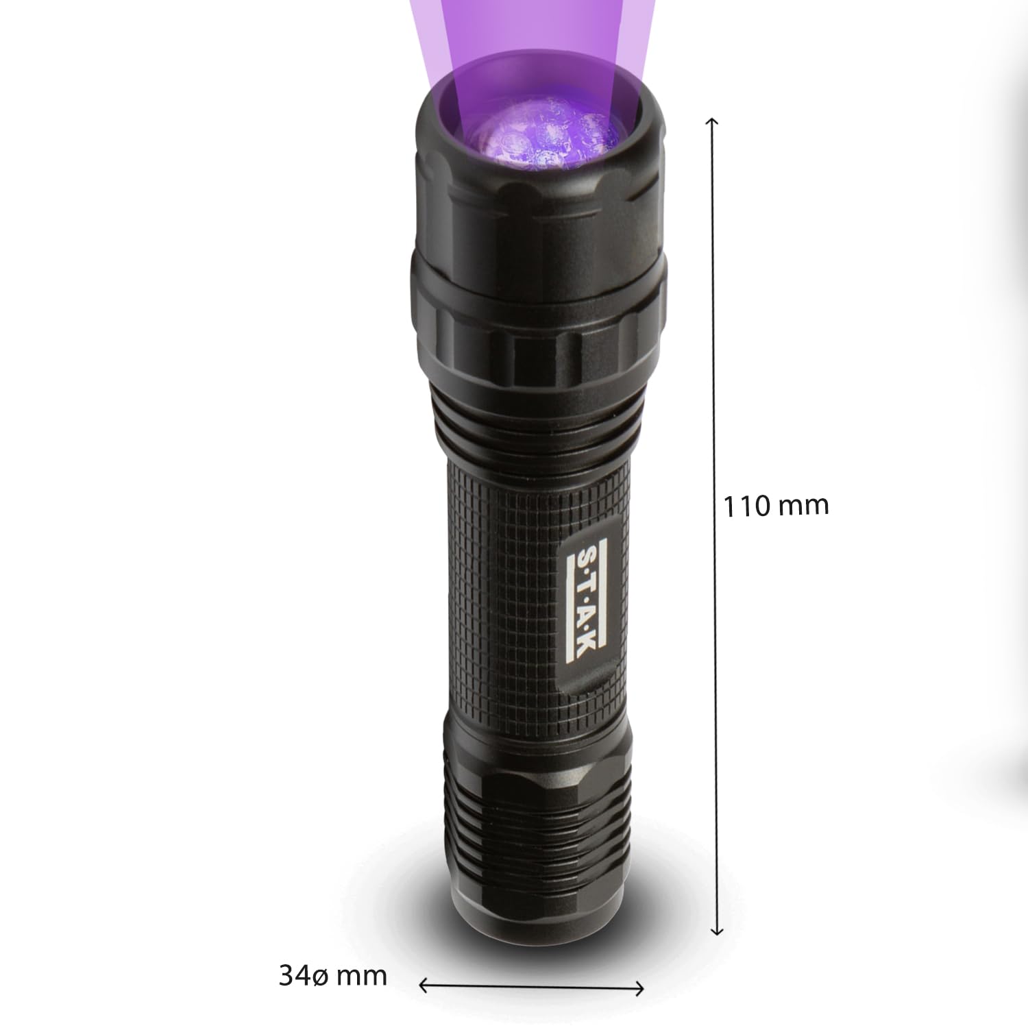 STAK HORACIO: Linterna LED 3W + UV. Función zoom. En aluminio.
