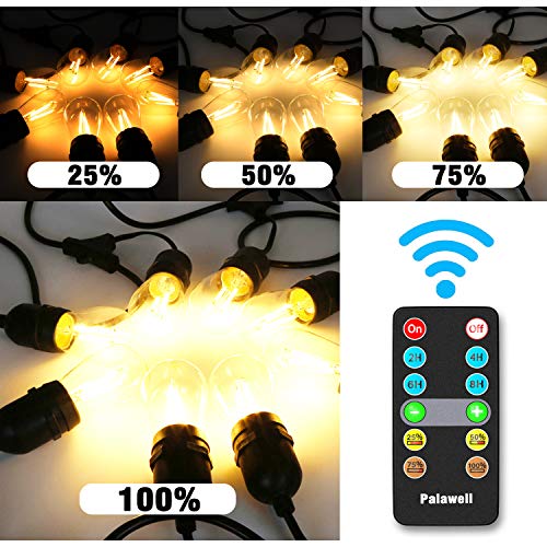 Outdoor/Indoor Dimmer, Wireless Remote Control Plug-in Dimmer Switch, 240W Power, 100FT Range, RC On/Off & Stepless Dimming (25% 50% 75% 100% Brightness Optional) for LED Dimmable String Lights - Thumbnail 2