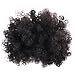 Miss Rola Kinky Curly Drawstring Short Ponytail Kanekalon Synthetic Hair Bun Up Donut Chignon Natural Black Color Scrunchie Wig With Clips (1 Large Piece)