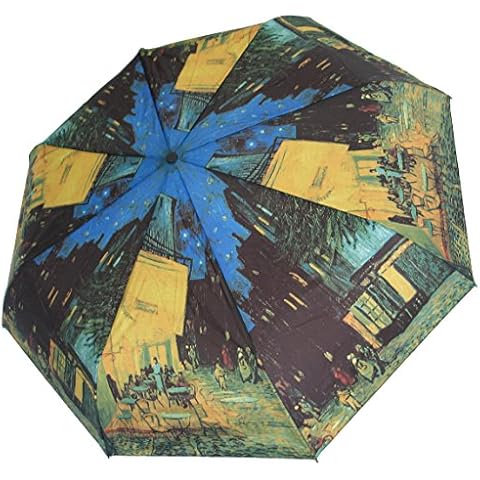 Art Collection Van Gogh Cafe Terasse Folding Auto Open & Close Umbrella Cover