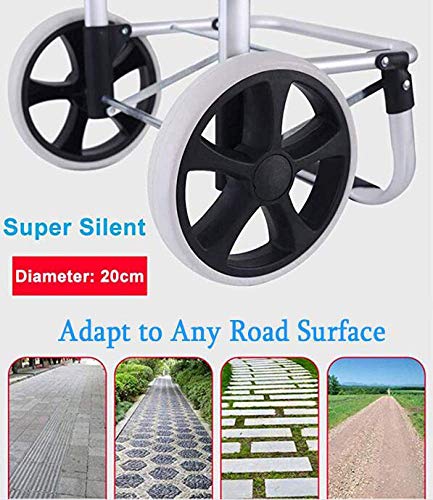 Einkaufstrolley auf 2 Rädern, faltbar, kompakt, mit abnehmbarer Tasche, wasserdicht, strapazierfähig, extra große… – Bild 7