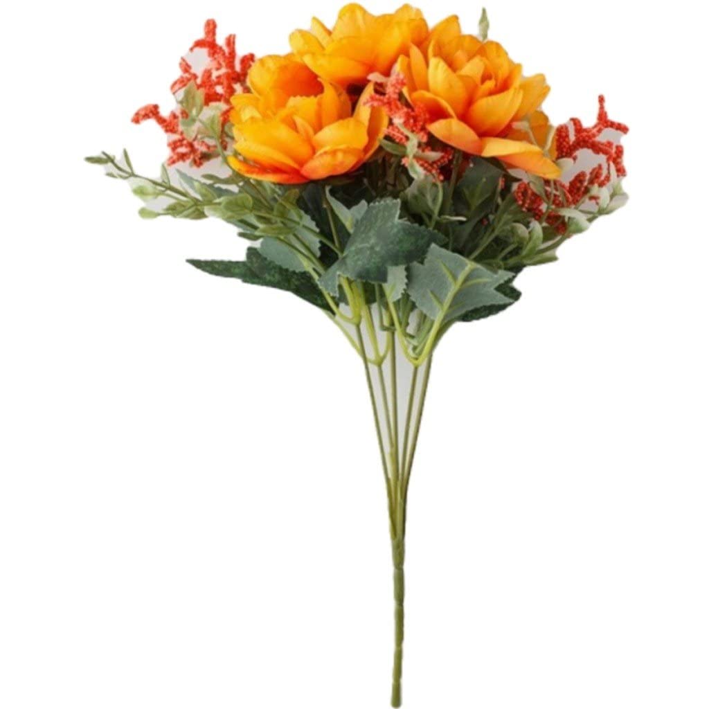 Fituenly Silk Artificial Freesia Flowers Fake Flower Bouquet Bride Diy Decoration Bouquet for Home Wedding Decoration