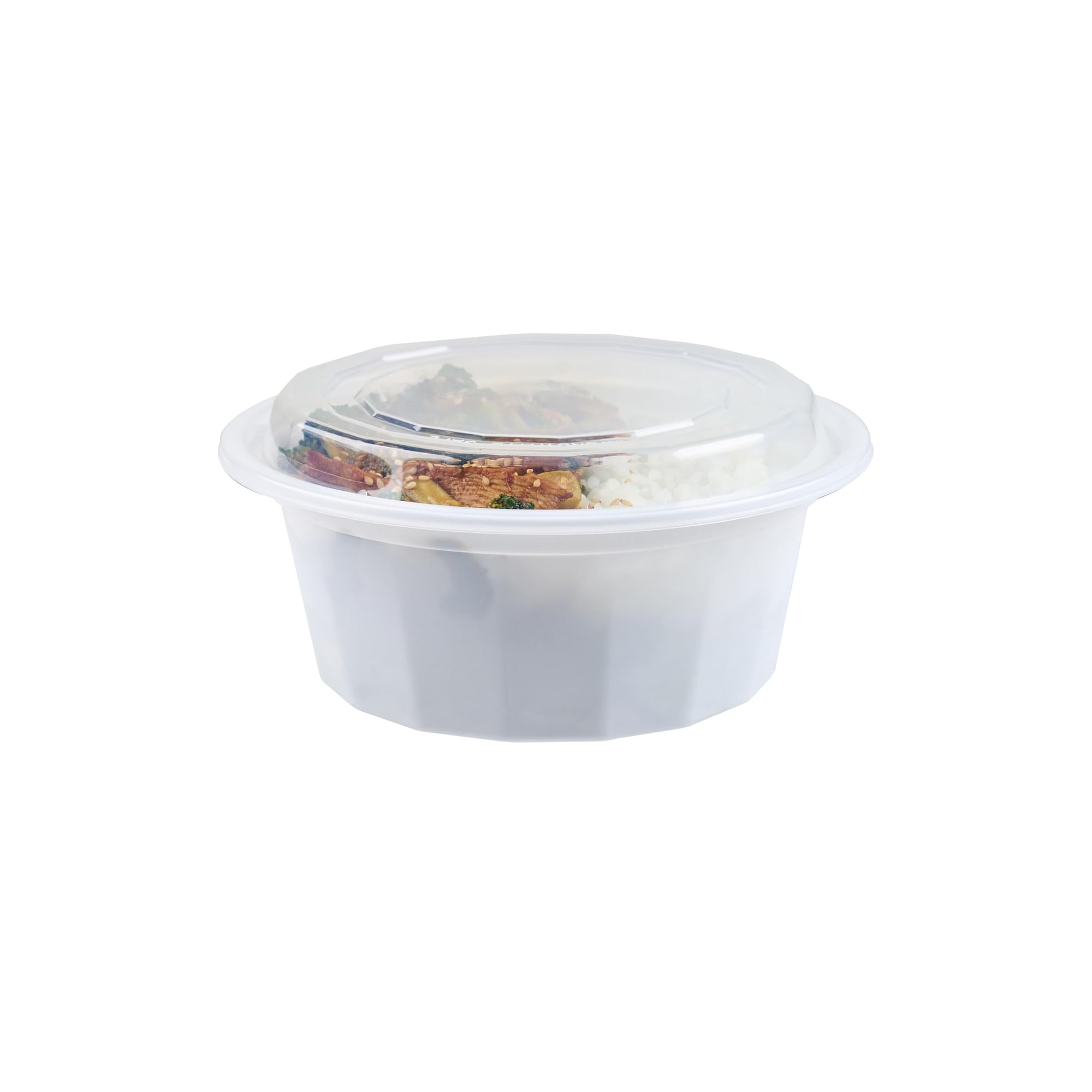 Restaurantware 100 Count Asporto Microwavable Collection Round PP To Go Box with Clear Lid