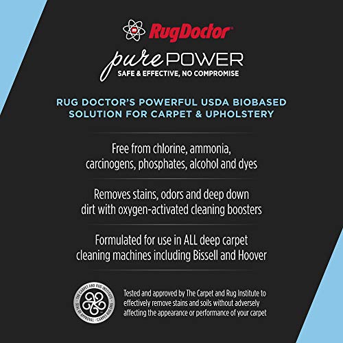 Rug Doctor Pure Power with Oxy Carpet Cleaner, Safe & Effective with No Compromise, 64 oz.; Powerful, Biobased Cleaning Solution for Carpets & Upholstery; Removes Tough, Deep Stains, Spots, & Odors - Thumbnail 5