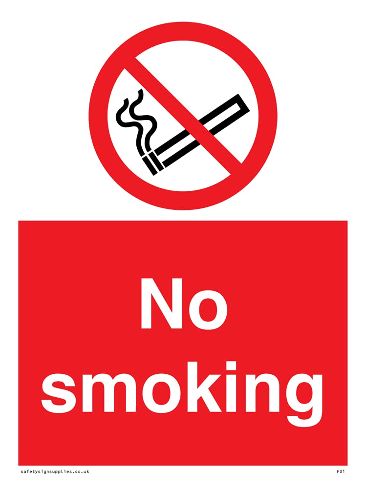 Pack of five - No Smoking Sign - 150x200mm - A5P