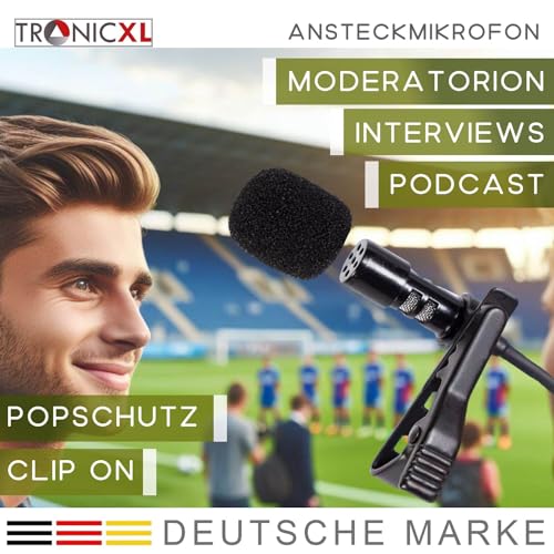 TronicXL 2 Stück Premium Ansteckmikrofon 3,5mm Klinke I Lavalier Ansteck Mikrofon für Smartphone Handy Kamera Camcorder Laptop I Interview Video Live-Streaming für YouTube Tiktok Podcast