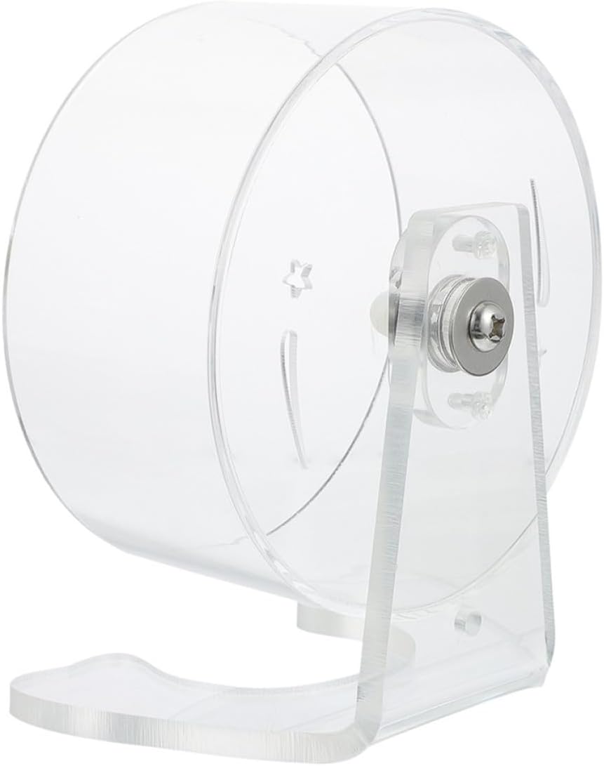 Toddmomy Silent Interior Spacious Material and Multi-Directional Acrylic Exercise Wheel Small with Movement Running with Stand Use Hamster for Animals for Pet Cage