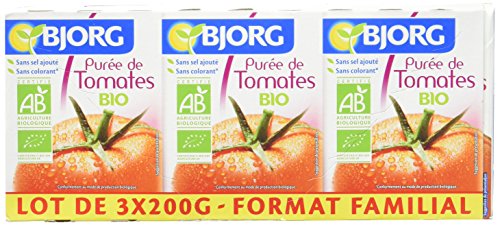  Bjorg Purée de Tomates Bio 3 x 200 g - Lot de 4