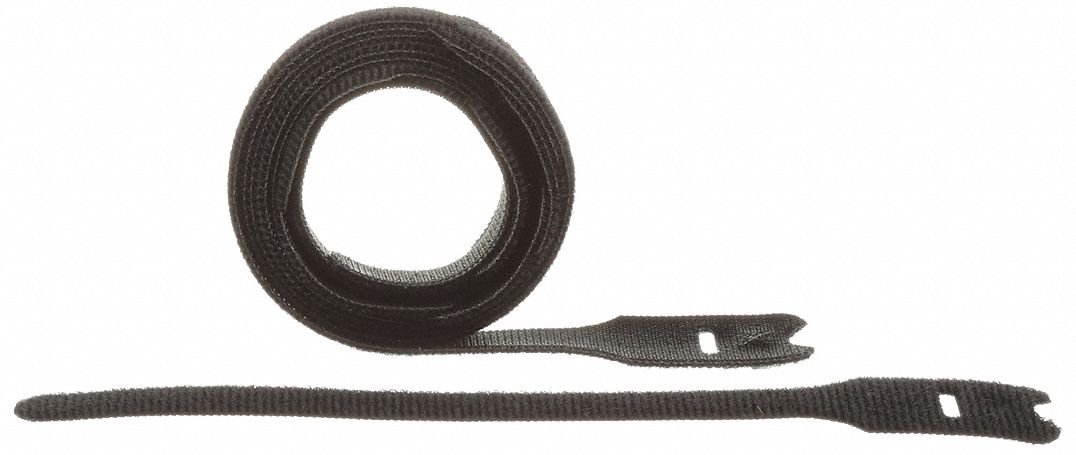 Panduit HLT3I-X0 Tak-Ty Hook & Loop Cable Loop Tie, 12.0-Inch Length, .50-Inch Width, Nylon Loop, Polyethylene Hook, Black (10-Pack)