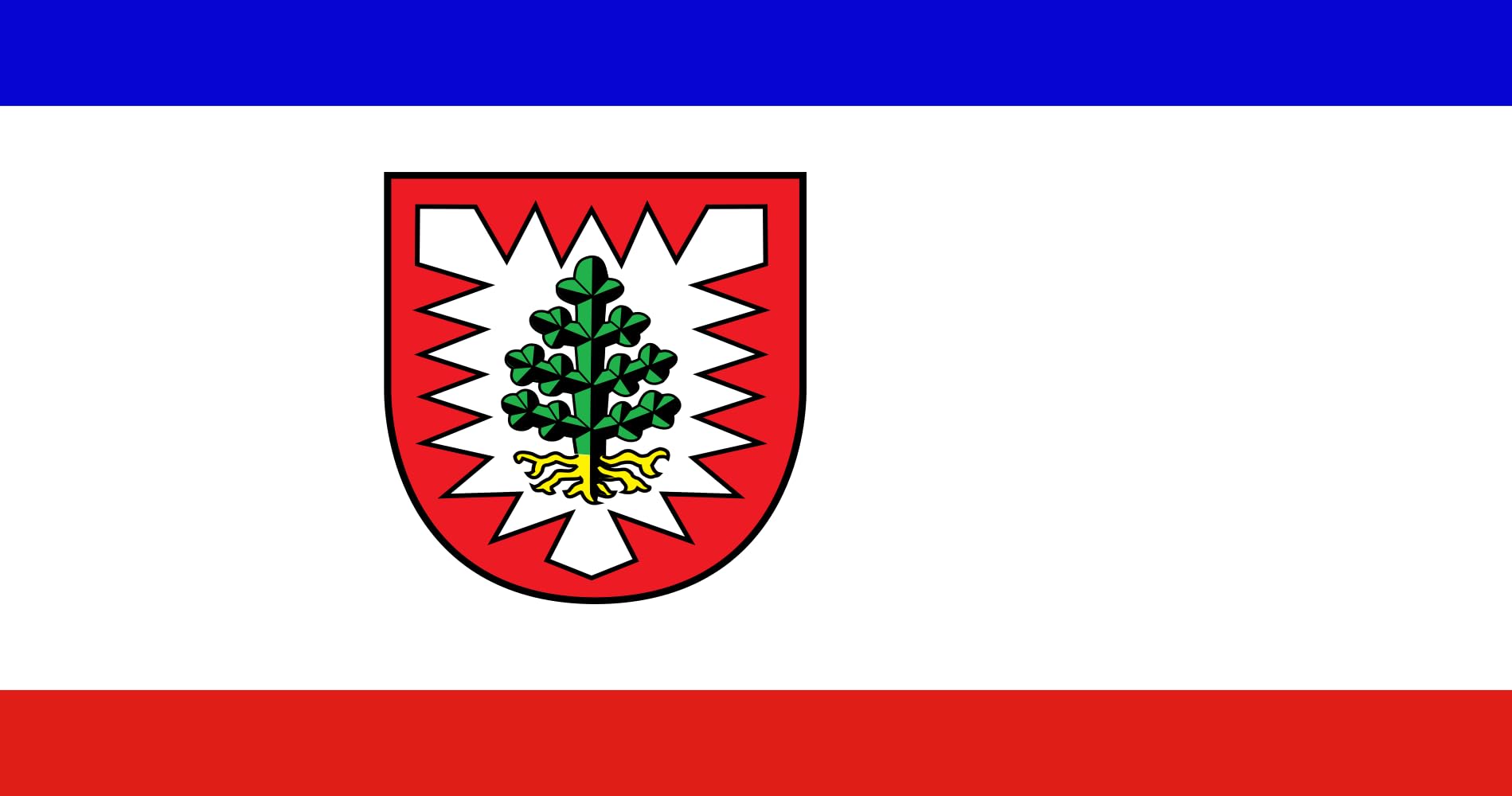 Drapeau Large Kreis Pinneberg drapeau paysage de 1.35m² pour mât extérieur