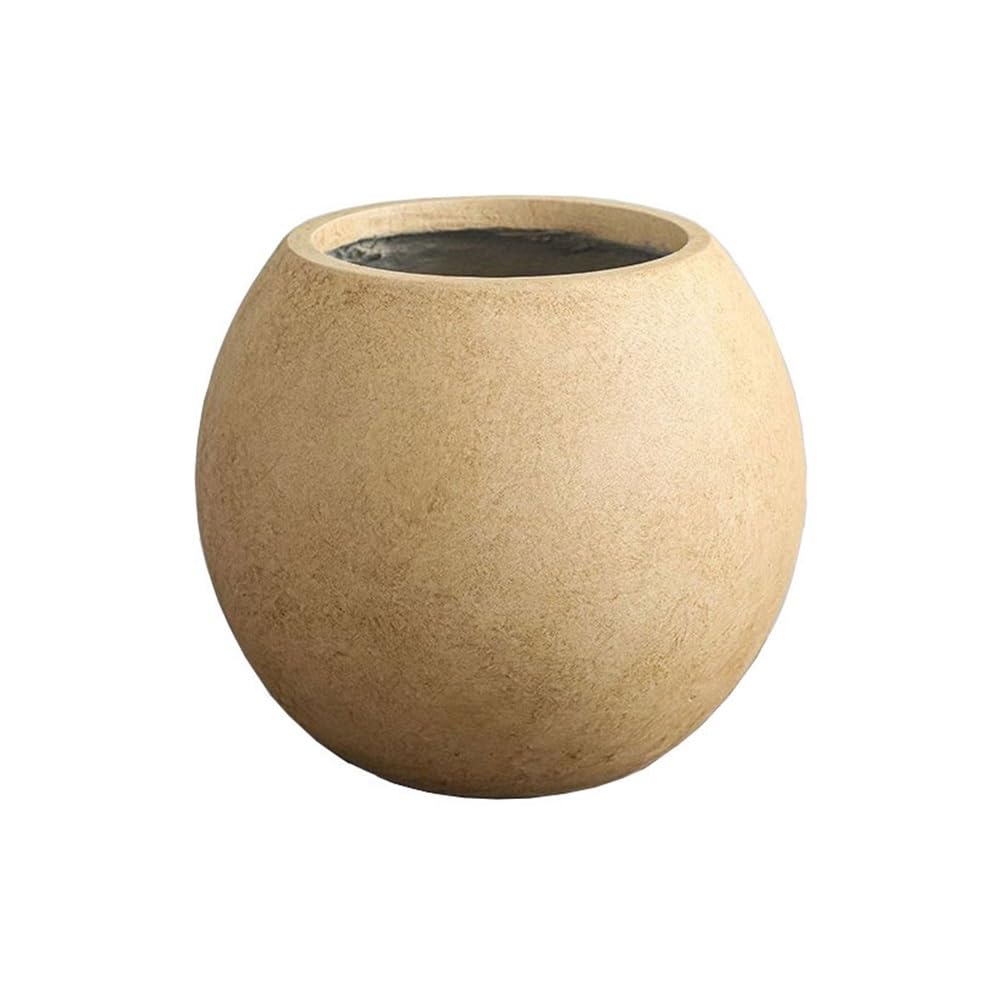 HLHLOP777 Flower Pot Indoor Outdoor Round Planter Magnesium Clay Flower Pot with Drainage Holes House Plants, Succulents, Flowers