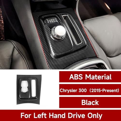 Image of Car Gear Shift Panel Decals for 2015-2023 Chrysler 300 / 300C / 300S / Limited /Base Accessories Carbon Fiber Interior Stickers