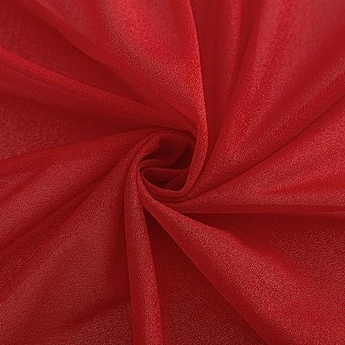 AOKSUNOVA Tischläufer Rot Chiffon Tischläufer Hochzeit Tischdekoration Weihnachten