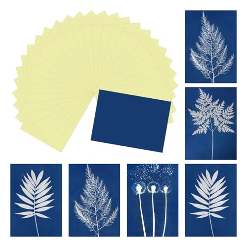 Papier cyanotype haute sensibilité jaune A6 pour impression solaire de loisirs créatifs