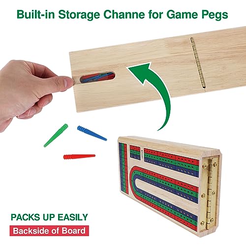 Juego de Mesa Plegable Cribbage Clásico de Madera miniatura 5