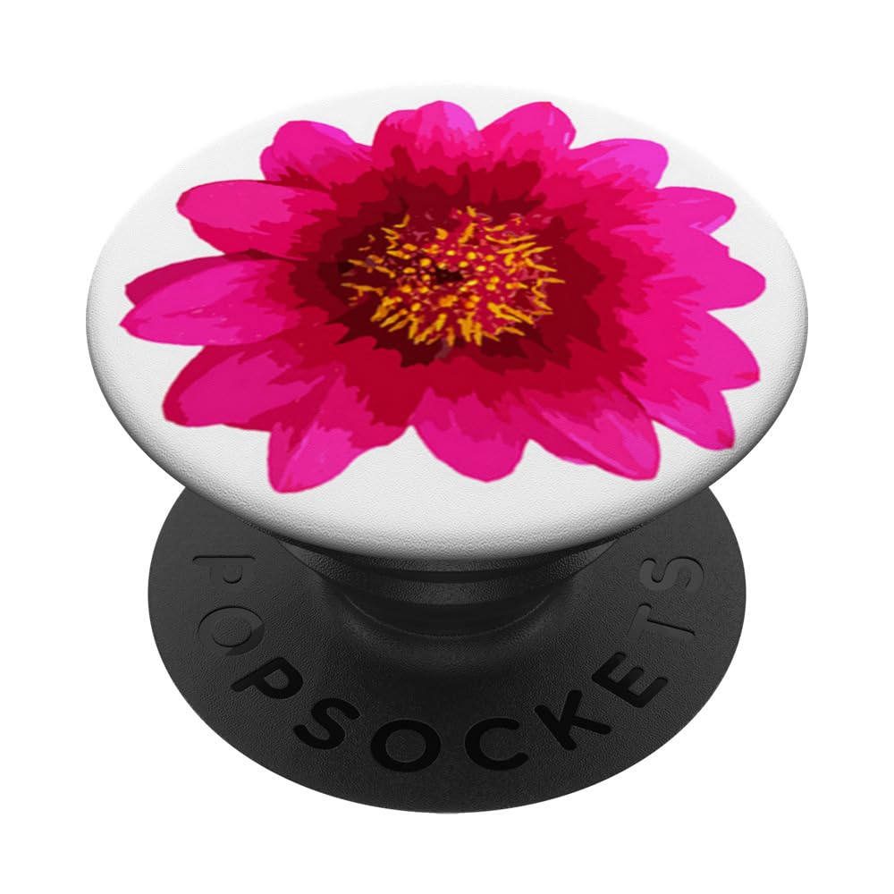 Cute Colorful Red Daisy Margarita Flower Floral White Base PopSockets Swappable PopGrip