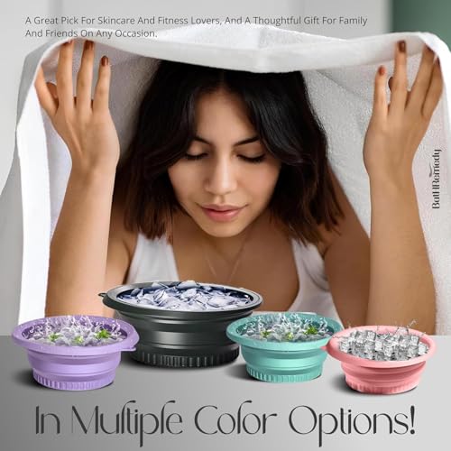 Image of Ice Face Bowl, Black | Foldable, Reusable, Cold Therapy, Portable, For Skin Care