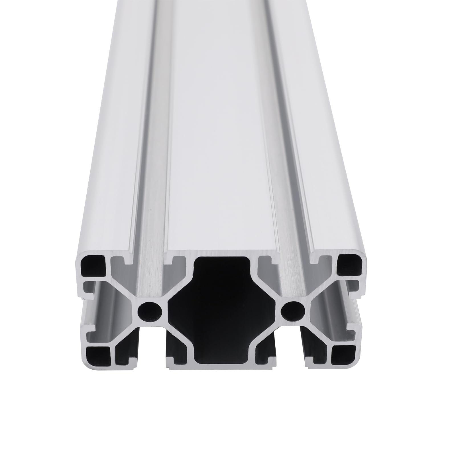 Profil aluminiowy, zestaw 2 profili aluminiowych z rowkiem T, 100 cm, grubość ścianki 1,5 mm, profile aluminiowe do drukarek, automatyczne maszyny do cięcia, CNC, projekty DIY, kolor srebrny