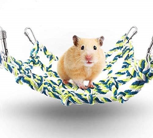SunGrow Cotton Rope Net Small Pets, Gecko, Hermit Crab Hanging Hammock for Cage, Activity & Climbing Toy, Net Pet Bed for Hamsters,…