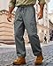 TAFLE Men's Cargo Work Pants Casual Relaxed Fit Twill Sweatpants with Elastic Waist for Men Grey