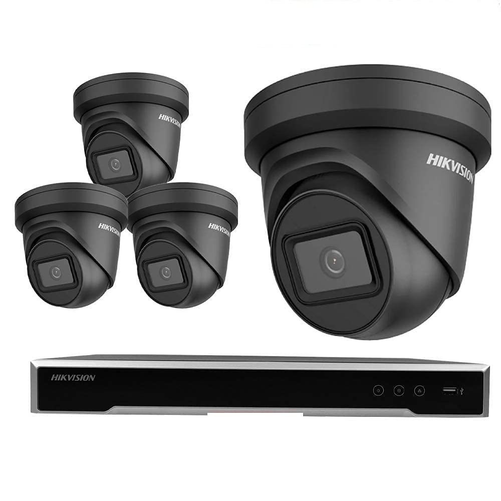 Hikvision CCTV system 4X 8MP Viper Pro Network White cameras IP67 DarkFighter Turret WDR technology 30m IR night vision 4K 8CH NVR Compatible with third-party network cameras (1TB)