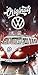 VW Volkswagen Bulli Badetuch Originals Rot 75 cm x 150 cm 100% Baumwolle Veloursqualität VW-Bus Retro Camper Van T1 Car Strandlaken Strandtuch Handtuch Badelaken Duschtuch Saunatuch Badelaken 087-B