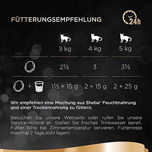 Sheba Sauce Lover – Feine Lachshäppchen (MSC) mit Sauce für ausgewachsene Katzen – 22 x 85g Katzennahrung in der Schale