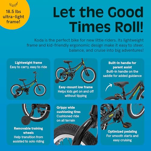 Image of Retrospec Koda Plus Kids Bike for Boys & Girls Ages 4-6 Years - 16 inch Children's Bicycle, Adjustable Seat & Handlebars