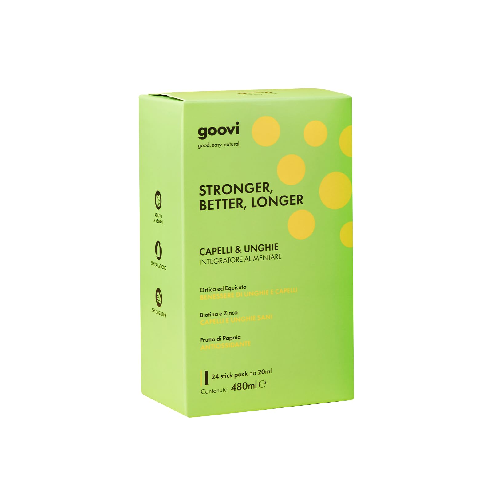 Goovi Integratore alimentare per capelli e unghie Stronger, Better, Longer