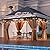Aoxun 10'x12' Hardtop Gazebo, Outdoor Polycarbonate Double Roof Gazebo with Aluminum Frame Permanent Pavilion and Curtains & Netting for Backyard, Patio, Deck, Parties (Brown)