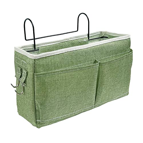 Yitobici Bett Organizer Weiß - Hängekörbe Mit 2 Haken & Ladeanschluss, Platzsparend Für Schlafzimmer