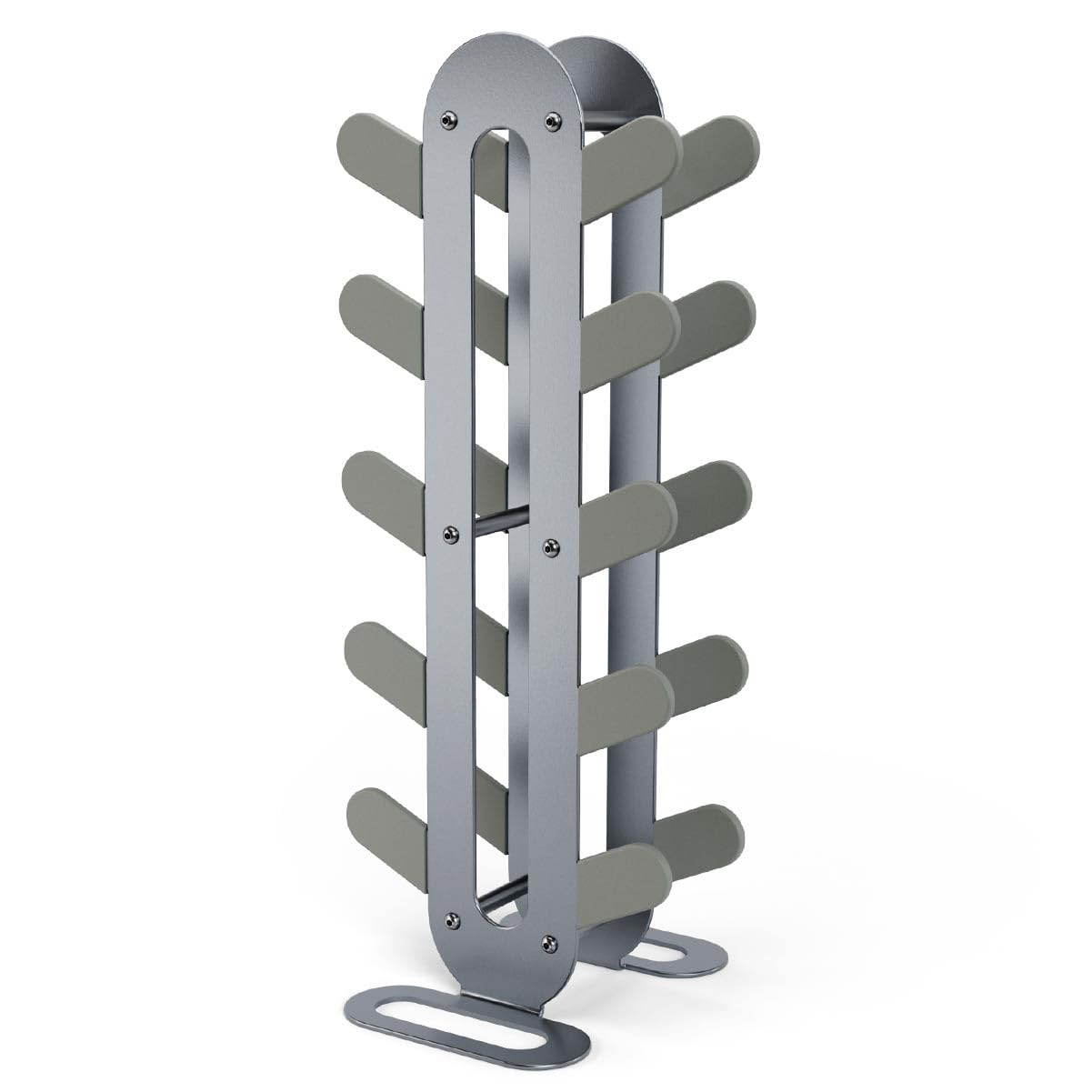 yottoy compact dumbbell rack-weight rack for home gym, sturdy weight holder for dumbbells, small weight rack for weights & dumbbell rack stand only (gray, 5-tier)