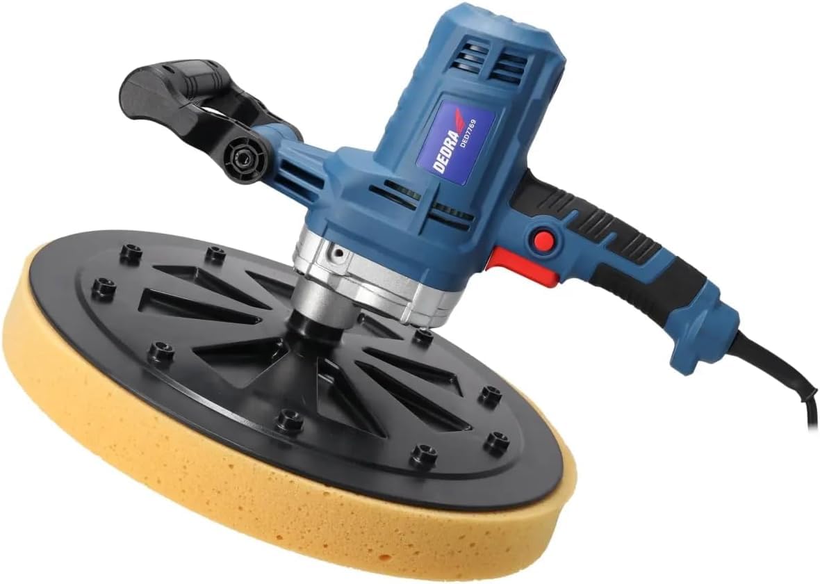 Macchina per la lavorazione delle pulizie forte 750 W, 375 mm, spugna, carta, piatto abrasivo DEDRA, cavo lungo 5 m, 110 RPM, peso 5,7 kg, facile e veloce sostituzione del disco