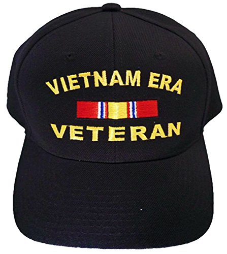 Buy Caps and Hats Vietnam ERA Veteran Embroidered Military Baseball Cap and BCAH Sticker Mens (Vietnam ERA Reg Black)