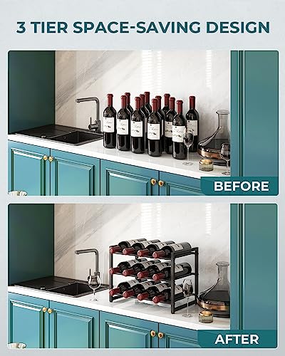 image for OROPY Wine Rack Countertop, 12 Bottle Wine Racks for Wine Bottles Stor