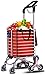 Riyyow Chariot d'achat Pliant, Chariot, Chariots d'escalade Utilitaire d'épicerie avec Roue de Rangement Plus Grand Cadre en Acier Inoxydable (Color : Orange)