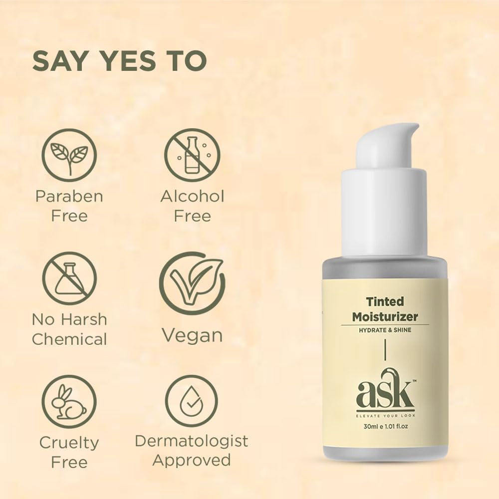 ASK Tinted Moisturizer for Men-30ml | Hydrating, Light Weight & Non-sticky | BB Cream Like Coverage | Improves Uneven Skin Tone | For All Skin Types - Image 6 thumbnail