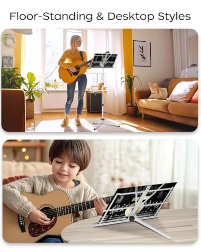 Image of K KASONIC Music Stand, 2 in 1 Folding Sheet Music & Book Stand With Bag