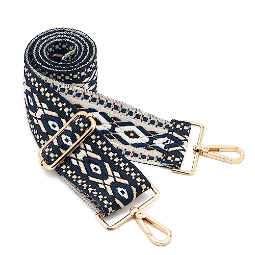 Image of Wide Shoulder Strap Adjustable Replacement Belt Guitar Style Crossbody Bag Handbag Strap Multicolor Canvas Straps(Wide:2in)(Color19)