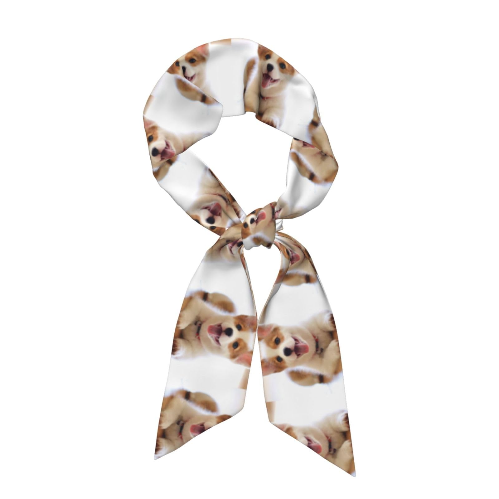 JIUTY Cute Corgi Colorful Women'S Fashion Scarf Spring Fall Lightweight Patterned Accessory