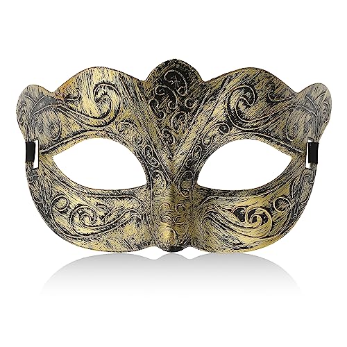 Sibba Gold Masquerade Ball Masks for Men Mardi Gras Mask Halloween Vintage Men's Masquerade Masks Fancy Dress Carnival Venetian Eye Mask for Adults Christmas Proms Party Festival Costume Accessories - Image 2