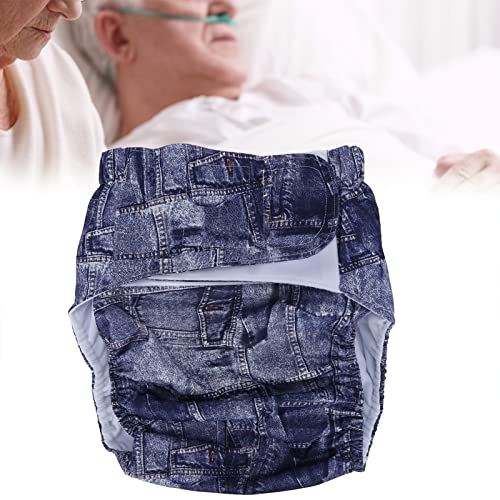 Pantalones de Pañales Reutilizables, Pañales de Tela Reutilizables para Adultos Pañales de Protección contra la Incontinencia para Ancianos a Prueba de Agua con Sujetadores de Gancho para el Cuidado D